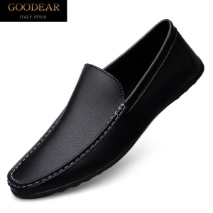 GOODEAR过迭高端品牌轻奢男鞋高档特大码男士45休闲懒人一脚蹬鞋子时尚46小皮鞋办公室商务英伦潮