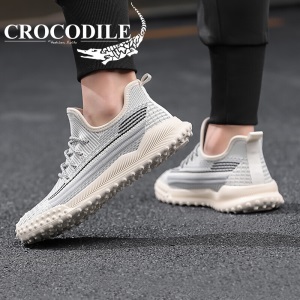 鳄鱼恤 CROCODILE 男鞋低帮系带网面透气飞织鞋舒适轻便户外休闲鞋子 A70232EYX