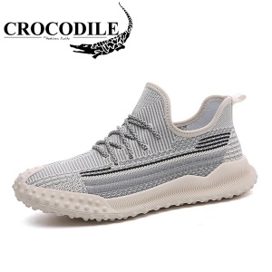 鳄鱼恤 CROCODILE 男鞋低帮系带网面透气飞织鞋舒适轻便户外休闲鞋子 A70232EYX