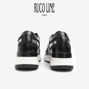 Ruco Line如卡莱男鞋2021新款厚底增高跑步鞋运动休闲鞋男潮百搭 黑色