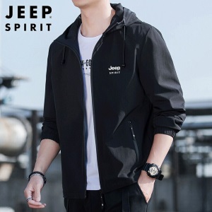 吉普（JEEP）外套男连帽2022春季韩版夹克男士潮流休闲男装宽松百搭衣服