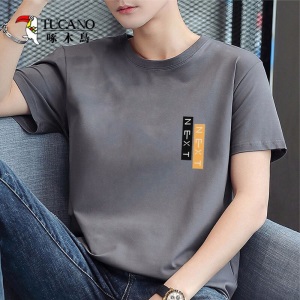 啄木鸟（TUCANO）短袖t恤男 圆领印花纯棉T恤休闲百搭打底衫衣服男装