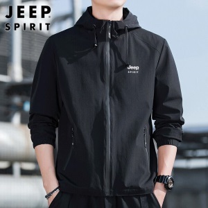 吉普（JEEP）外套男连帽2022春季韩版夹克男士潮流休闲男装宽松百搭衣服
