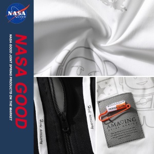 NASA旗舰店官网联名潮牌休闲外套男士春秋季潮流宽松假两件青少年连帽工装夹克衫外套男生上衣棒球服男装