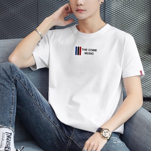 阿诺顿短袖T恤男 2020新品半袖体恤夏季上衣韩版男装衣服小衫T恤上衣男短袖打底衫 白色  XL