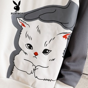 花花公子 卫衣男连帽套装春季潮流韩版休闲外套春夏季带帽开衫新款春秋季青少年学生情侣装两件装男装衣服