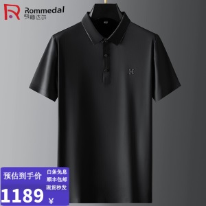 罗梅达尔 翻领polo衫休闲半袖夏季冰丝中年男短袖爸爸衣服高端商务男装2022夏季新款短袖上衣