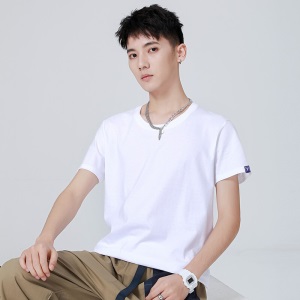 雾卡【纯棉2件】短袖t恤男纯棉半截袖衣服圆领休闲潮印花胖青年大码青少年夏季体恤汗衫