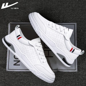 回力小白鞋男士2022春秋皮面休闲鞋运动板鞋百搭情侣款潮流白色韩版透气男鞋子