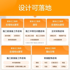 打扮家爱舍记家装设计纯设计房屋室内装修装饰设计整装房子图空间改造图纸效果图设计方案 ≤120㎡