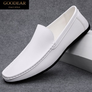 GOODEAR过迭高端品牌轻奢男鞋高档特大码男士45休闲懒人一脚蹬鞋子时尚46小皮鞋办公室商务英伦潮