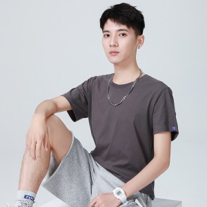 雾卡【纯棉2件】短袖t恤男纯棉半截袖衣服圆领休闲潮印花胖青年大码青少年夏季体恤汗衫